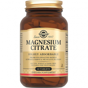 Solgar: Magnesium Citrate. Цитрат магния таб 1540мг №60 БАД