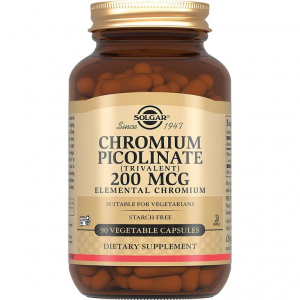 Solgar: Chromium Picolinate 200MCG. Пиколинат хрома капс 345мг №90 БАД